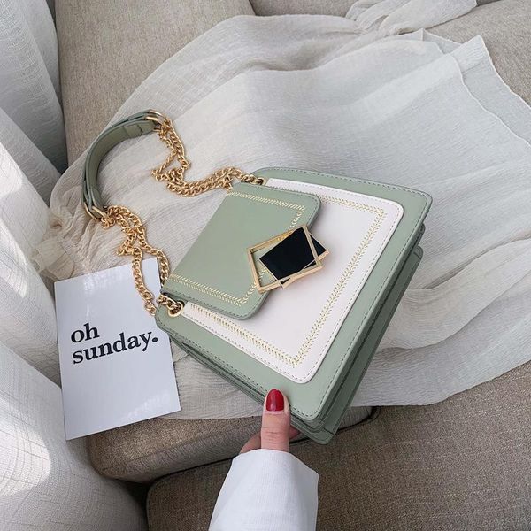 

women messenger bag female 2020 new brand designer fashion lock buckle ladies shoulder crossbody bag chain small square handbag