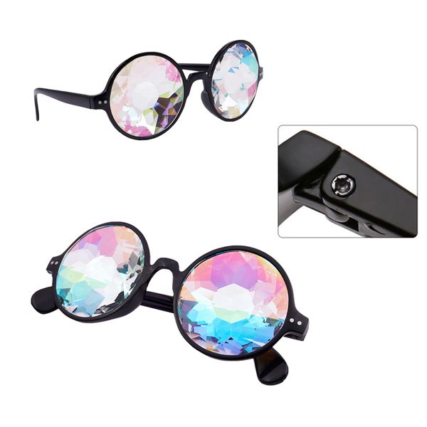 

kaleidoscope glasses diffracted rave sunglasses festival party lens-black