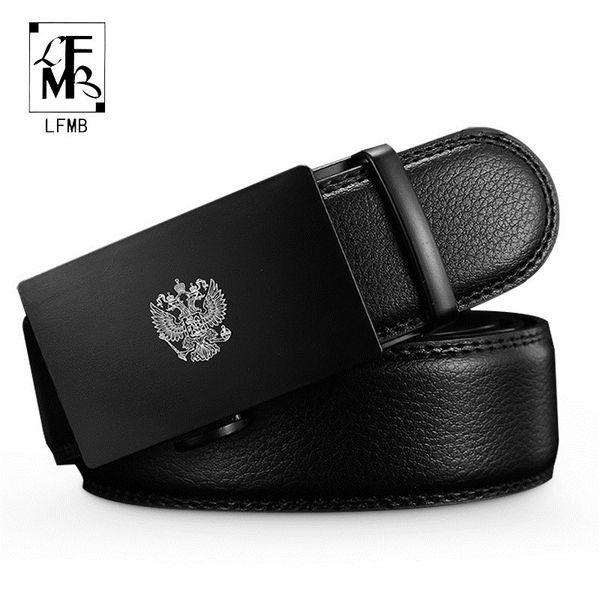

lfmb]fashion designers men automatic buckle leather luxury belts business male alloy buckle belts for men ceinture homme y200520, Black;brown