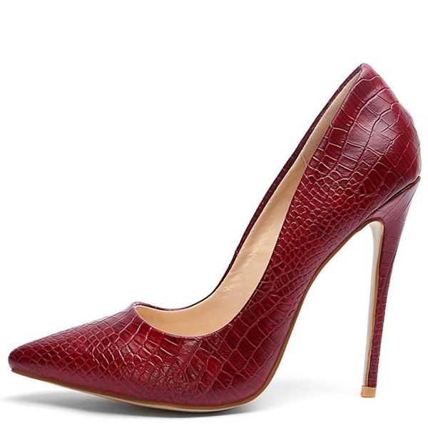 

yechne woman party stiletto 2020 high heels shoes women's bridal wedding heel shoes snakeskin black red party plus size pumps