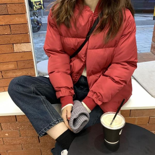 

women's down & parkas make spot ~ han edition cotton-padded clothes female winter fashion students jacket with thick coat ins super fir, Black