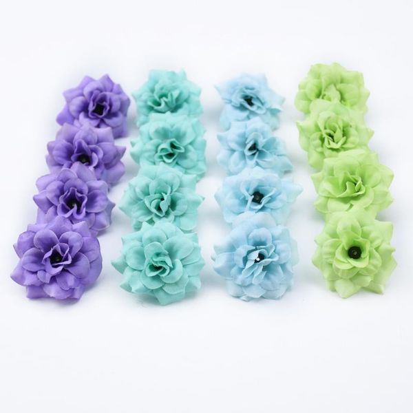 

12 multicolor поддельный роуз глава diy подарочная коробка конфет новогодние украшения для дома свадебные зазор искусственные цветы bbykzg