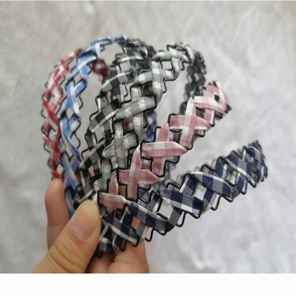 

summer new style korean-style fashion hollow out iron wire weaving handmade around cloth large rims hair bands headband women fa, Brown