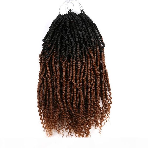 

12" bomb twist crochet passion twist hair 70g pc coloured spring twist hair ombre braiding hair extensions, Black