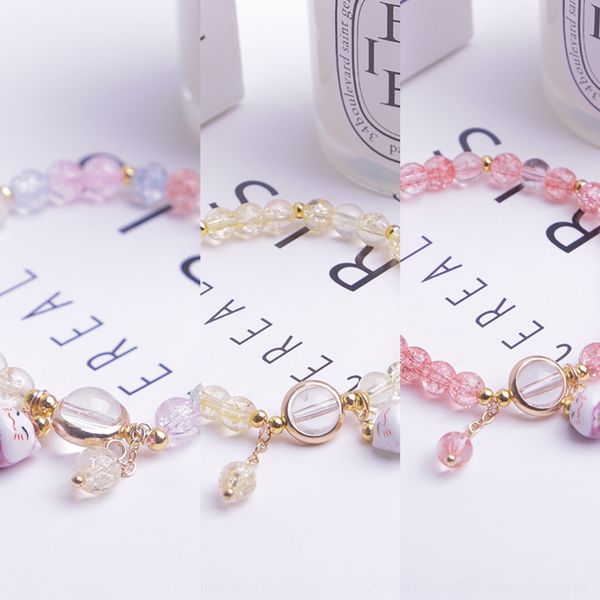 

new style small crystal fresh girl lovely crystal bracelet female fashion simple summer cat's eye bracelet gift w2bqr, Golden;silver