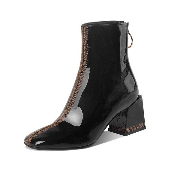 

genuine leather autumn winter high heels boots elegant women boots back zipper wedding dancing shoes woman, Black