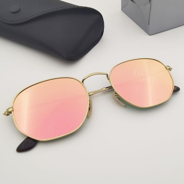 

woman quality real men lenses sunglasses brand hexagonal sunglasses women g15 with glass metal for designer man leather case, White;black