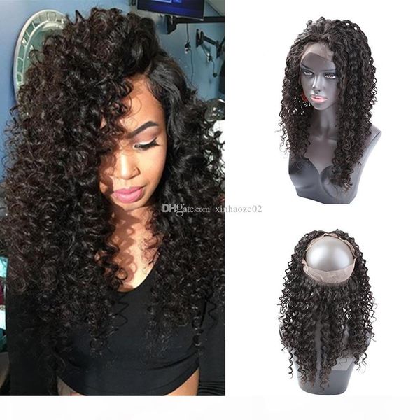 

pre plucked 360 lace frontal closure 8a lace frontals with baby hair piece malaysian curly hair 360 lace virgin hair closure, Black;brown
