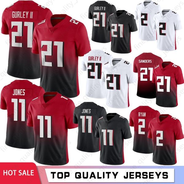 

11 julio jones 2 matt ryan football jersey 21 todd gurley ii men 18 ridley 21 deion sanders 24 devonta an 2021 new camisetas de fútbol, Black;red
