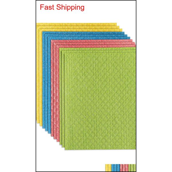 

100% degradable printed swedish dish cloth cellulose sponge cleaning qylygu lipper