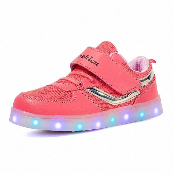 

26-37 size new usb charging basket led children shoes with light up kids casual boys&girls luminous sneakers glowing shoe enfant #sk1j