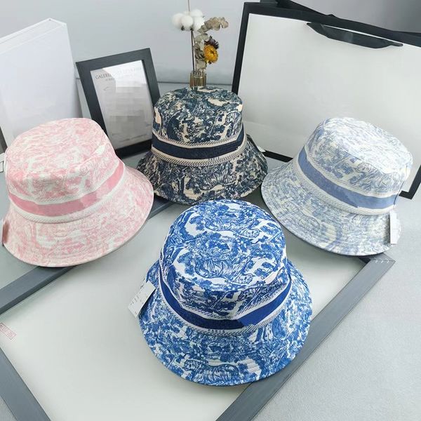 

designer wide brim hats women luxury animal print snapback skull caps outdoor beach hat for gift zx0022, Blue;gray