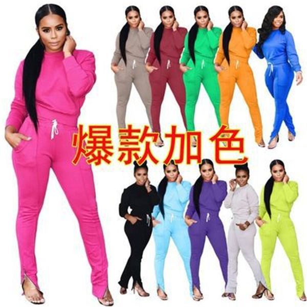 

autumn and winter 2020 new sports leisure suit running women's wear, Gray