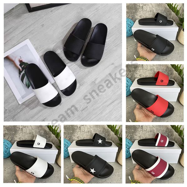 

2022 mens womens summer rubber slippers sandals beach slide fashion scuffs three-dimensional font indoor shoes size 35-48 with box, Black