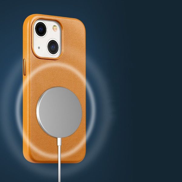 Retro-Lederhülle für iPhone 13 Pro Max 12Pro Mini Magsafing Wireless Charger Cover