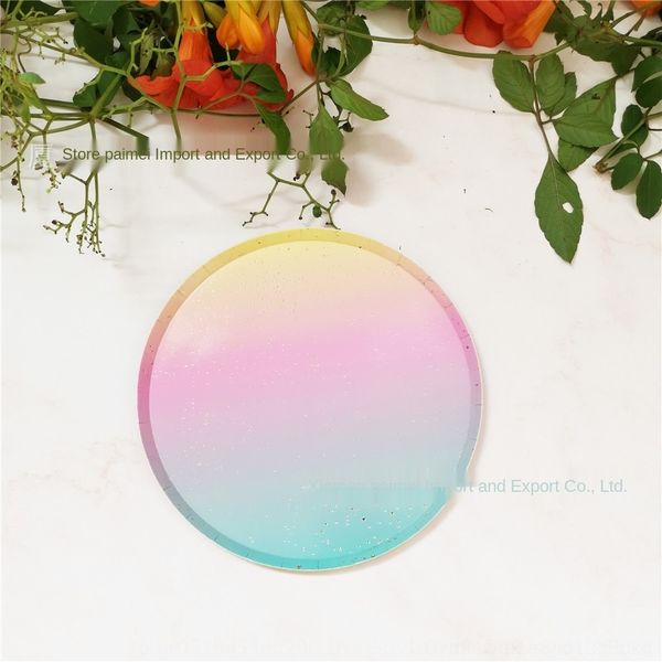 

udw63 new new round flat disposable picnic picnic plate rainbow rainbow round flat tableware disposable party paper tableware party paper pl