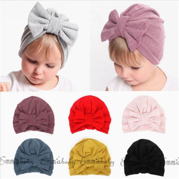 

pudcoco baby infant girl floral comfy bowknot turban cap cotton beanie hat, Yellow