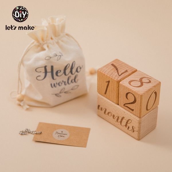 

let's make pgraphy accessories for newborn baby milestone memorial commemorative vintage shower gifts monthly growth wooden lj201105