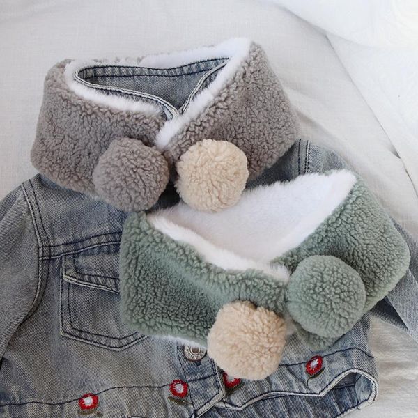 

scarves 2021 women winter warm plush scarf angora fur thicken ladies fake collar neckerchief boys girls children, Blue;gray