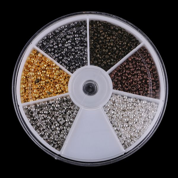 

коробочные 1500pcs 6 цветов большие отверстия медные прокладки свободные шарики изготовление ювелирных изделий выводы kit 2.5mm