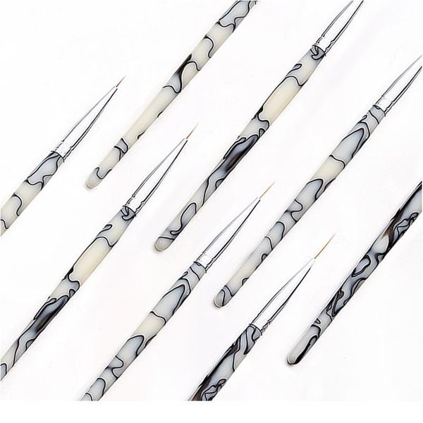 

4pcs uv gel liner drawing brush set acrylic polish painting nail line pen marble handle rfine nail art salon t sqcekg