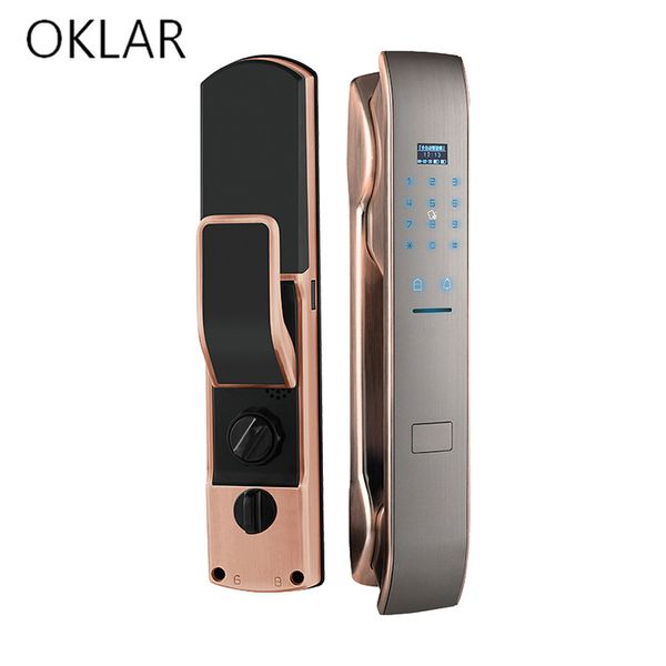

OKLAR Electronic door lock Smart Lock Automatic Fingerprint Door Lock Home Wooden Door Remote Password Recognition Anti-theft