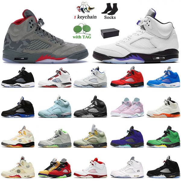 

2022 new women mens jumpman 5s camo basketball shoes high og 5 easter concord white oreo bluebird sail unc shattered backboard off trainers