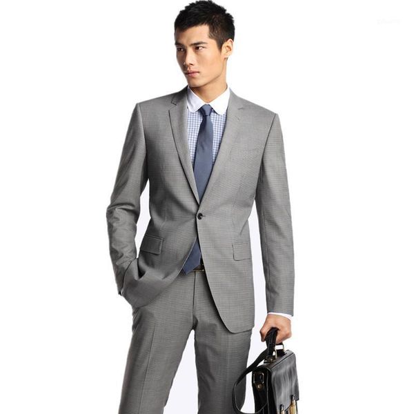 

custom made mens light grey suits jacket pants formal dress men suit set men wedding suits groom tuxedos male leisure1, White;black