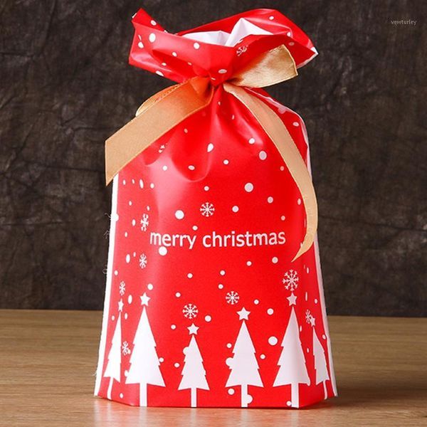 

christmas decorations 50pcs santa gift bag candy snowflake crisp drawstring merry for home year 2021 presents1