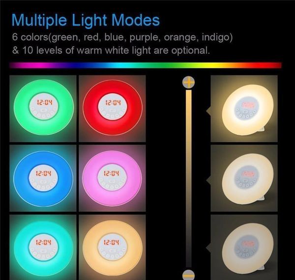 

la miu colorful light touch sensing digital alarm clock sunrise sunset led wake up lights with fm radio sn bbyqoj bdesports