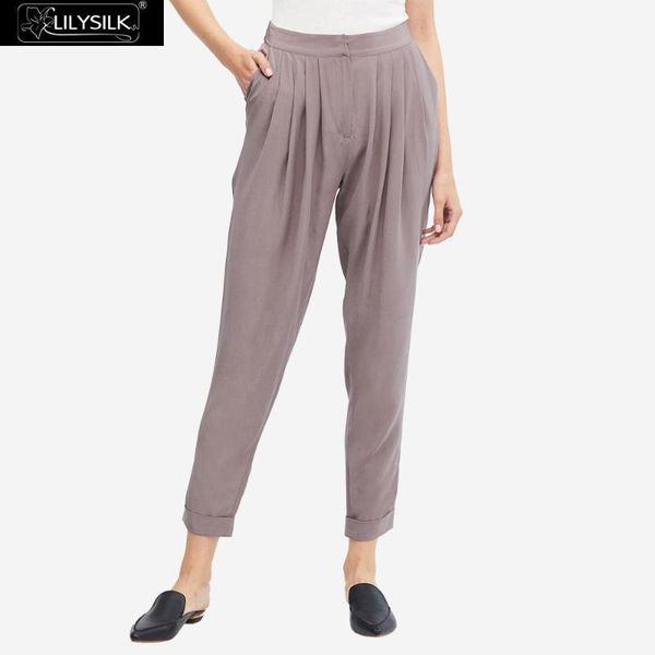 

lilysilk silk pants sand wash loose style women new, Black;white