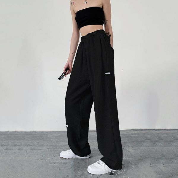 

fashion female 2021 new high-waist plus size sports pants kq1p, Black;white