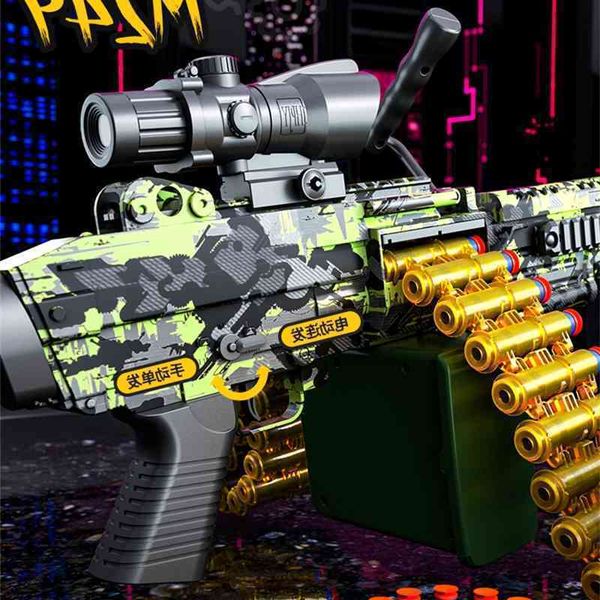 

0135m249 electric continuous firing soft bullet simulation light machine heavy mechanism boy gatling big pineapple children's toy gun