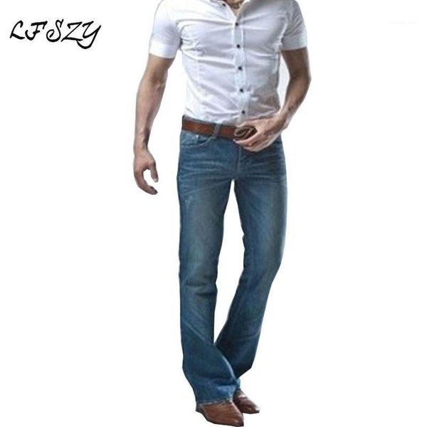 

2020 spring new men's modis micro-horn blue jeans korean version of the tide slim small trumpet denim pants biker jeans1