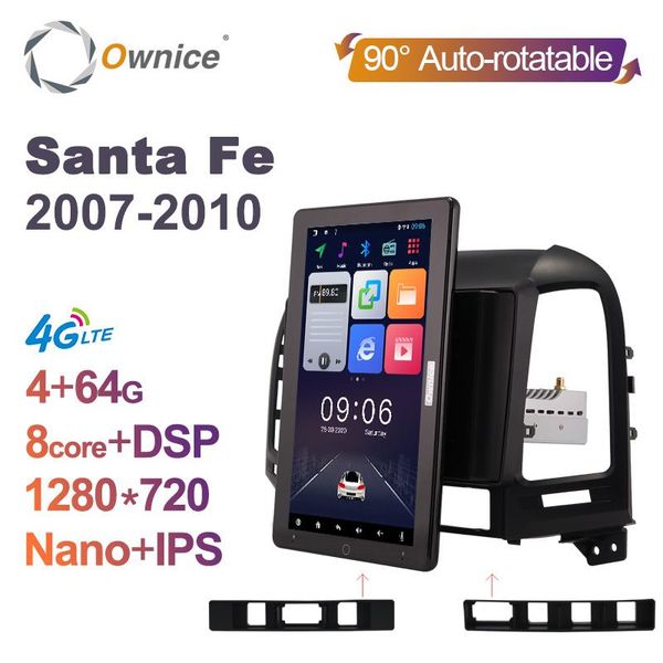 

ownice auto rotation 1280*720 android multimedia player for santa fe 2 2006-2012 gps navi video car radio 10.1" ips nano car dvd
