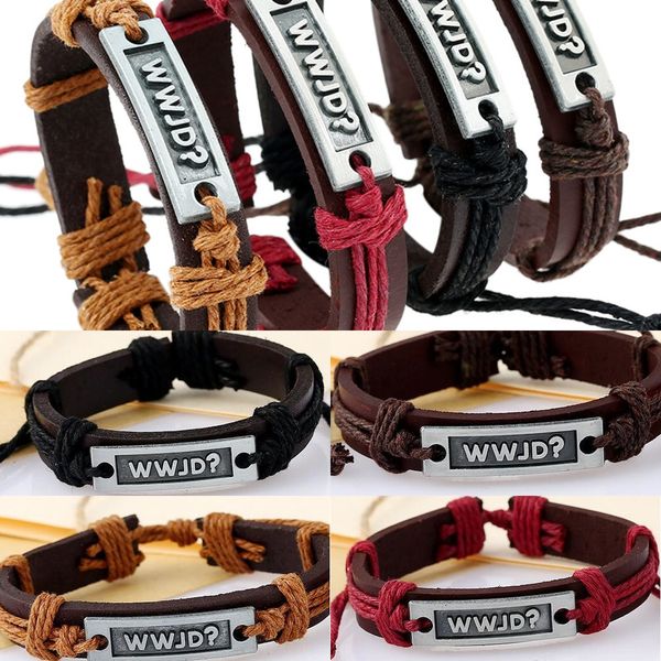 

wwjd woven alloy letter wwjd woven alloy letter leather bracelet leather bracelet pxjfw, Golden;silver
