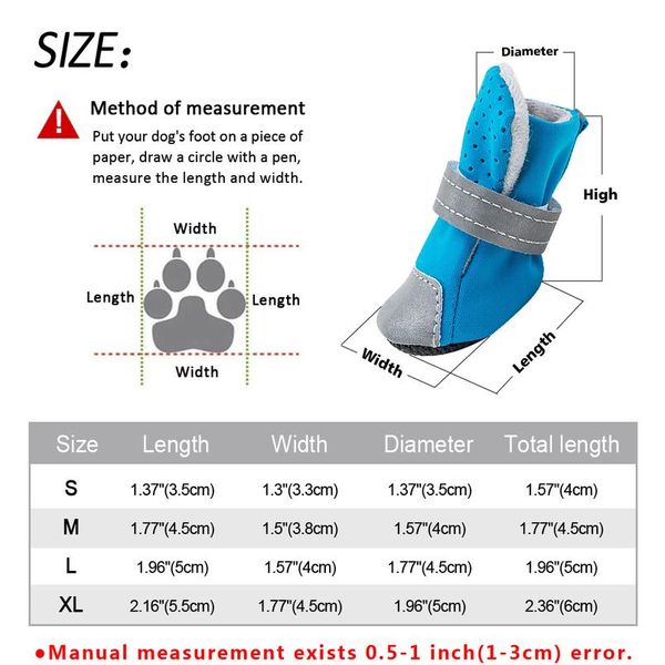 

waterproof dog shoes warm pet winter dogs shoes socks reflective anti-slip rain snow boots booties for small dogs cats c bbyoba