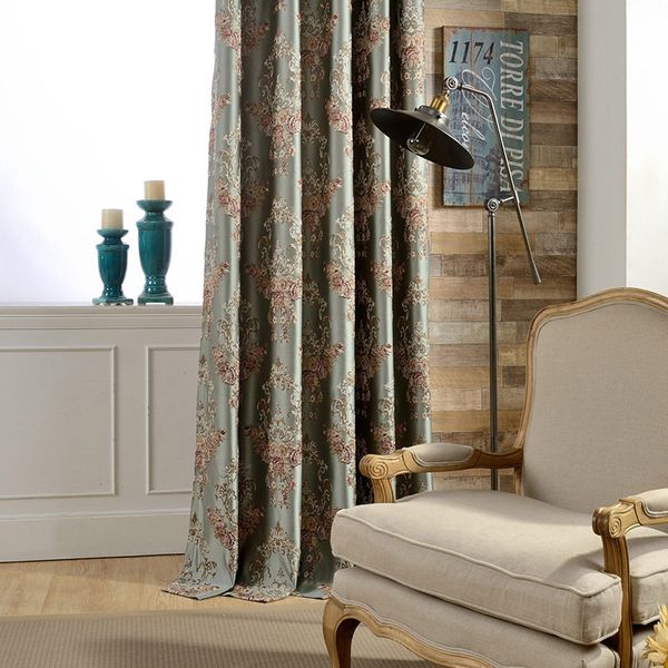 

high-precision jacquard new chinese light luxury shading curtains for window treatment for living room dining room bedroom.