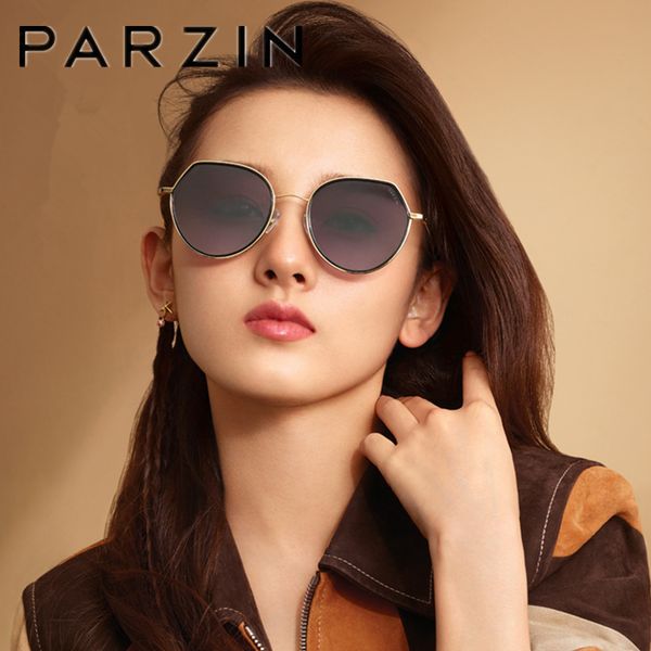 

parzin sunglasses women new sun glasses for female vintage metal frame ladies shades quality nylon lenses +packing box 8216, White;black