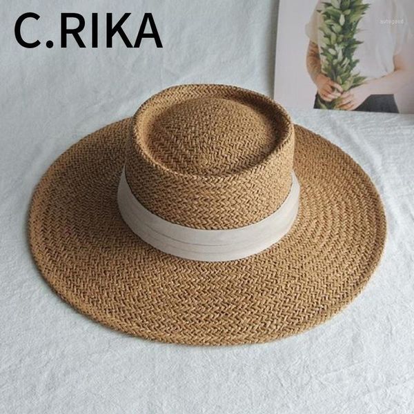 

wide brim hats handmade natural straw hat summer sun for women girls fashion seaside vacation ladies panama1, Blue;gray