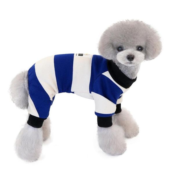 

dog apparel pet striped jumpsuit t-shirt cat puppy coat pants autumn/winter clothes 3 colors
