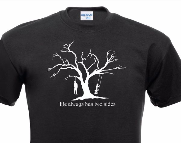 

design men's o design life is always on both sides of the gothic punk black hanging sport hooded sweatshirt hoodie men t shirt