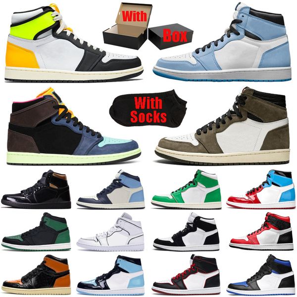 

with box and socks volt gold 1 1s mens\rbasketball\rshoes dark mocha obsidian university blue chicago trainers sports sneakers