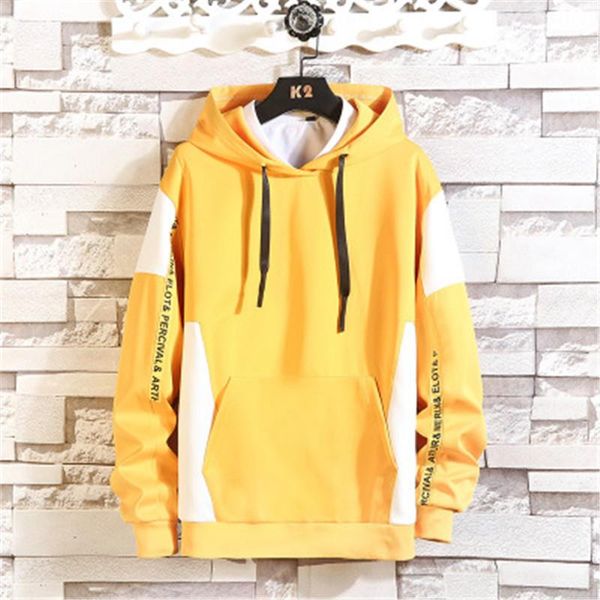 

designer male spring autumn with pocket hooded pullover clothes man loose hooded sweatshirt fashion trend new long sleeve casual hoodies, Black