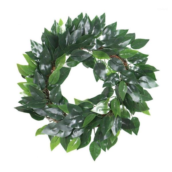 

decorative flowers & wreaths garland green simulate eucalyptus leaves wreath door hanging pendant ornament artificial flower vine rattan for
