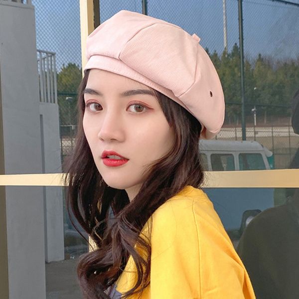 

berets ht2950 fashion beret hat spring autumn cotton women ladies vintage artist painter female solid octagonal, Blue;gray