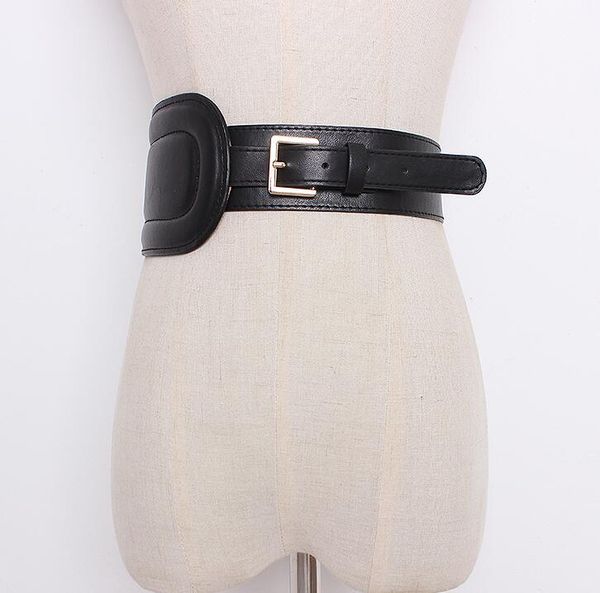 

belts women's runway fashion pu leather cummerbunds female dress corsets waistband decoration wide belt r1650, Black;brown