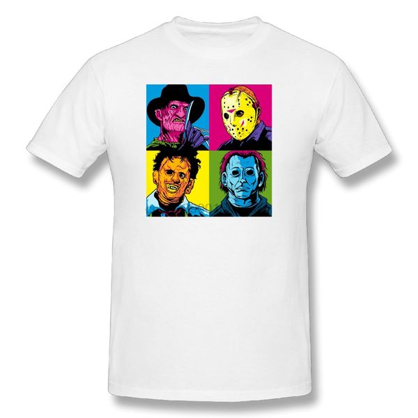 

pop horror freddy michael myers jason friday the 13th fitted short sleeve hip hop men horror hoodie designers t shirts sweatshirt