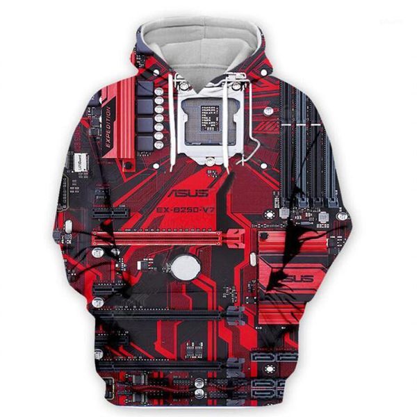 

men's hoodies 3d digital printing hooded collar long sleeve pockets sweatshirt casual hip hop street hoodies1, Black