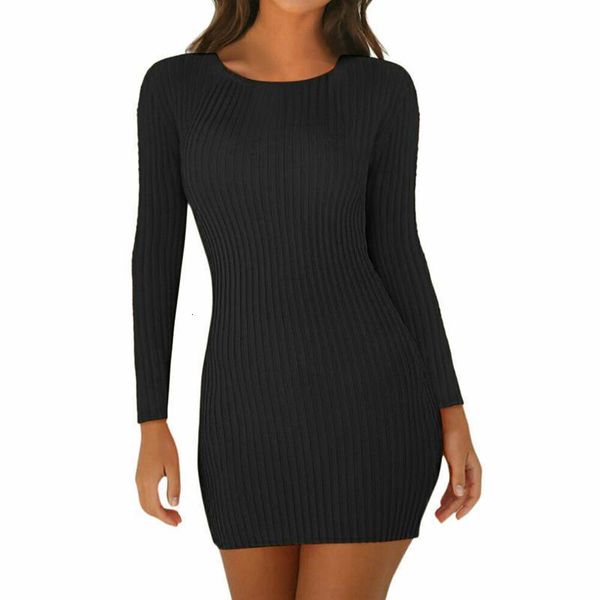 

2020 women's ladies dresses summer long sleeve tank slim mini short knitted bodycon sundress orange black red, Black;gray